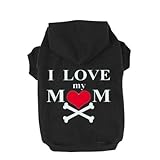 EXPAWLORER I Love My Mommy Dog Cat Fleece Sweatshirt Hoodies Costumes Black M