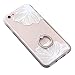 iPhone 6S Case Girls, i-Dawn iPhone 6 6S Ultra Thin Clear Hard Acrylic Soft TPU Rubber Bumper Case Cover with 360 Degrees Rotating Portable Ring Stand for iPhone 6/6S [Lace Leaf Series]White