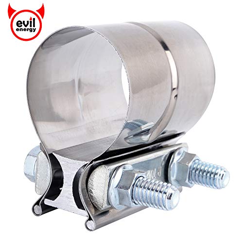 EVIL ENERGY 2.25" Lap Joint Exhaust Band Clamp Exhaust Repair Preformed 304 Stainless Steel