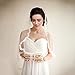 Bridal Veils,White Ivory 1T Wedding Accessories with Lace Edge 86CM