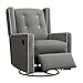 Baby Relax Mikayla 4-in-1 Swivel Glider Rocker Recliner Chair, Gray Microfiber