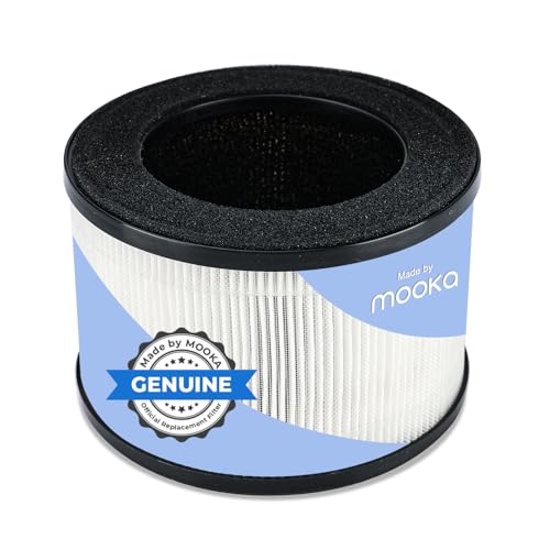 MOOKA Genuine True H13 HEPA Air Filters Replacement for M01 Purifier, Removes Dust, Smoke, Odor, Dander, Pollen, 1 Pack