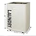 WISHPOOL Rolling Foldable Laundry Basket Square Corner Collapsible Waterproof Laundry Hamper Dirty Clothes Hamper Bag with Handle on Wheels L15.75XW13.39XH22 inch (beige)