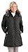 Collections Etc Women's Mid-Length Chevron Quilted Women's Coat