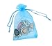 Wuligirl 100pcs 4x6 Sheer Organza Bags with Drawstring for Jewelry Pouch Party Wedding Favor Baby Shower Candy Seashell Bags for Women Girls (100pcs Sky Blue, 4x6