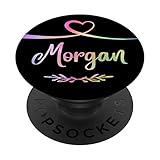 Morgan Heart Rainbow Personalized Name Black Morgan