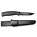 Morakniv Companion Fixed-Blade Tactical Knife with Black Sandvik Stainless Steel Blade, 4.1-Inch, Plastic Sheath