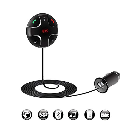 Universal Wireless FM Transmitter, Aooking FM29B Hand-free In-Car Bluetooth Receiver Car Radio Audio Stereo Adapter MP3 Player Car Kit USB Car Charger Support TF Card