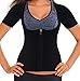Firstr Women Neoprene Sauna Sweat Waist Trainer Vest for Weight Loss Gym Workout Body Shaper Tank Top Shirt with Zipper … (Black, Small)