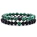 wintefei 1Pc/2Pcs 8mm Fashion Faux Pumice Stone Malachite Bracelet Couple Accessory 3#