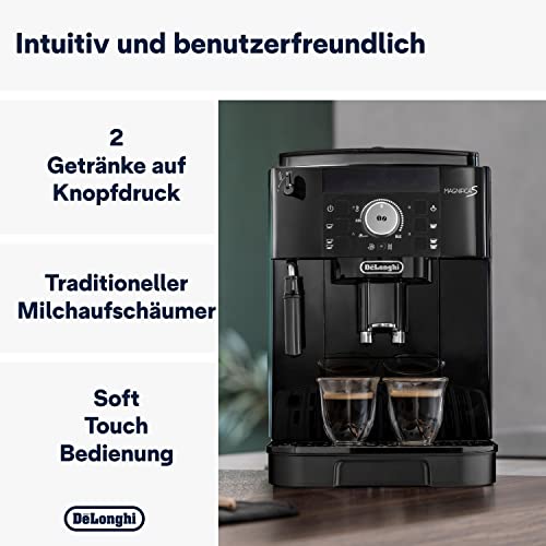 De’Longhi Magnifica S - Perfetto Kaffeevollautomat mit klassischem Milchaufschäumer, Espresso- und Cappuccino Kaffeemaschine, Bedienfeld mit Tasten, Schwarz (ECAM11.112.B) thumbnail 2