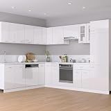 vidaXL High Gloss White Kitchen Cabinet Storage Shelf Organiser 80x31x60cm view 2