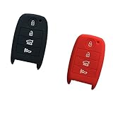WFMJ 2Pcs Black Red Silicone Remote 4 Buttons Key Chain Case Cover Fob for Kia K3 Cerato Forte Sorento Rio Rio5 Optima