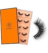 DYSILK 5 Pairs 8D False Eyelashes Cat Eye Faux Mink Lashes Pack Fluffy Short Wispy Natural Fake L...