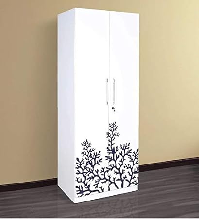 Parin Fontana 2 Door Wardrobe With Floral Design Standard White