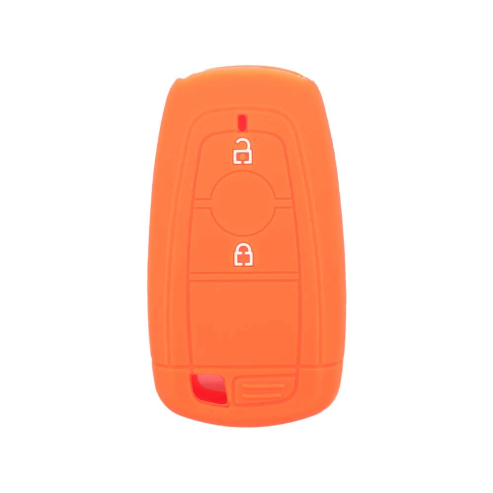 BROVACS Silicone Cover Protector Case Holder Skin Jacket Compatible with FORD EcoSport Mondeo Edge 2 Button Smart Remote Key Fob CV4712 Orange