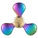 SYOURSELF Titanium Alloy Tri-Spinner Hand Fidget Toy +1 Replacement Stainless Steel Bearing-4-7min High Speed, Quiet EDC Focus Toy for Stress Relieve Anxiety Adult(Water Rainbow)