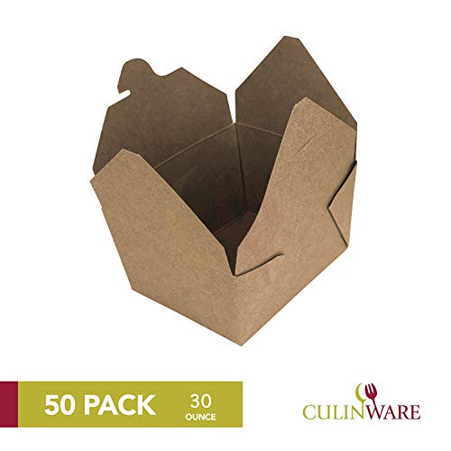 50 Pack Eco Friendly Disposable Paper Take Out Food Container Sturdy