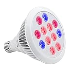 TaoTronics Led Grow light Bulb , Grow Plant Light for Hydropoics Greenhouse Organic ( E26 12w 3 Bands)