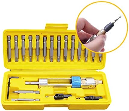 20 PieceHalf Drill Bits High Speed Alloy Steel Head Repair Tool Kits With Portable Box,Swap Drill Bit, Drill Driver Head Screwdriver Tools Drill Bit Set (Yellow)