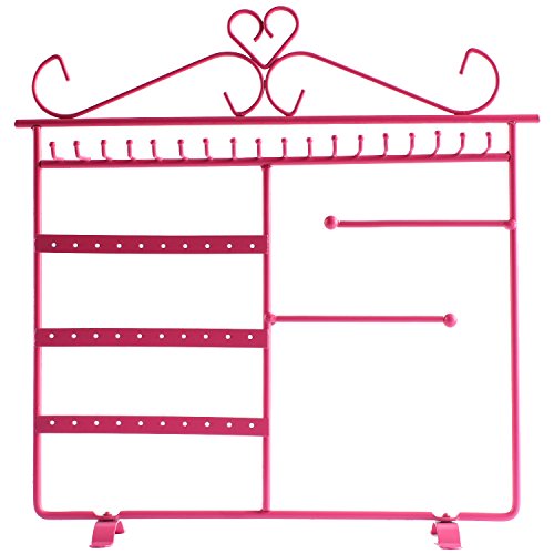 UPC 768430909828, WELL-STRONG Ring Necklace Holder Jewelry Organizer Hanger Bracelets Rack for Girls Gift Pink