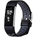 For Fitbit Charge 2 HR, Band with Breathable Holes, Black and Gray, Small