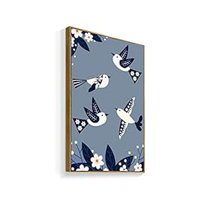 Framed Canvas Wall Art for Living Room, Bedroom Chinese Ink Birds and Flowers Canvas Prints for Home Decoration Ready to Hanging - 16x24 inches