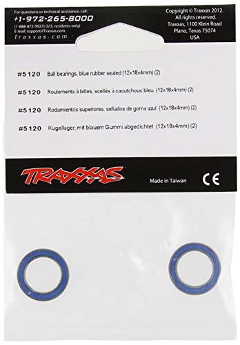 Traxxas 5120  Blue Rubber Shield Ball Bearings, 12x18x4mm (pair)