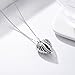BAMOER Sterling Silver Pendant Angel Wings Feather Heart Locket Necklaces,Not Included Pearl