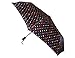 Totes TITAN Super Strong Folding Umbrella with 38-inch Canopy Coverage and Ergonomic Handle, Black with Multicolor Dots, 1-pack