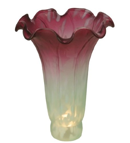 Meyda lighting 124700 4.5w x 6h seafoam/cranberry pond lily shade…