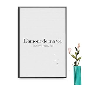 Framed Canvas Wall Art for Living Room, Bedroom French Quotes Canvas Prints for Modern Home Decoration Ready to Hang - 16"x24" inches