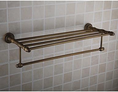 Miaoge® Estante de baño de pared de latón antiguo con ...