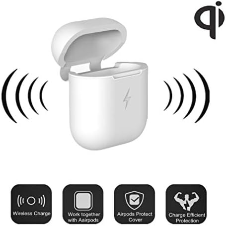 Redx1 AirPods Case Wireless Charging Case Plastic Protective Cover for AirPods Compatible with Any Qi Wireless Charger, Cover Case Wireless Charging (White)