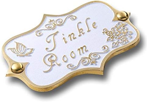 Amazon Com The Metal Foundry Tinkle Room Brass Bathroom Door Sign