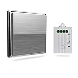 Thinkbee Wireless Light Switch Kit,No Battery No Wiring No WiFi Required,Easy to Install On/Off,Self-powered Kinetic Remote Controlled Light Switch and Receiver ,Silver