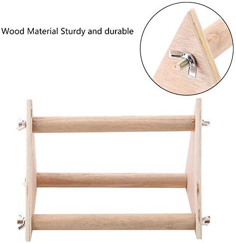 Parrot Stand, Funny Wooden Perch Bird Playground Training Activity Toy for Budgies Parakeets, Cockatiels, Cockatoos, Lovebirds - Image 5