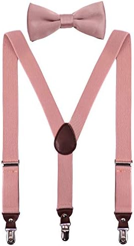 Men's Boys' Suspenders and Bow Tie Set Adjustable Y Back