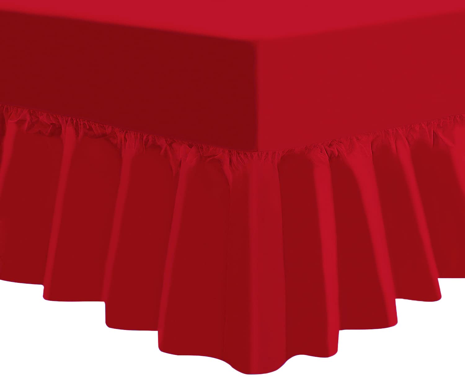 Arizone T180 Percale Standard Fitted Sheet in 14 Colours (Red, Single)