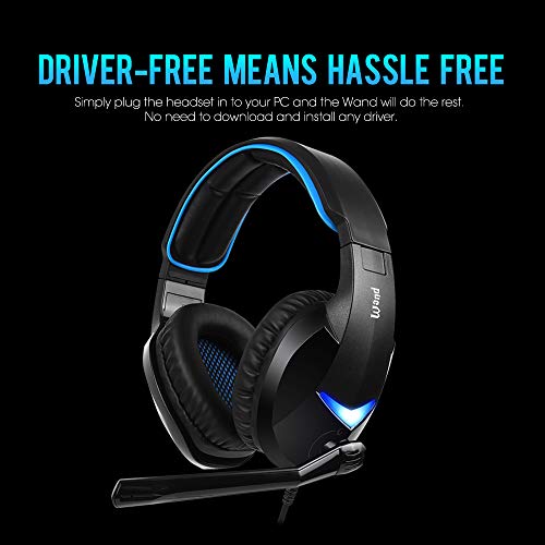 SADES PC Gaming Headset -Wand- 7.1 Surround Sound USB Input Plug Over-Ear Headphones with Noise Isolating Microphone and Adjustable Headband for Computer Gamers