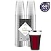 Silver Plastic Cups 14 Oz. Pack Of (60) Clear Disposable Plastic Cups - Silver Rim Cups - Fancy Hard Plastic Cups - Party Accessories - Wedding - Elegant Clear Cups- Tumblers