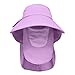 lenikis Women's UPF+50 Sun Visor Detachable Flap Hat Foldable Wide Brimmed UV Protection Hat Purple