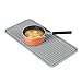 mDesign Silicone Dish Drying Mat - Protector for Kitchen Countertop, Sink - Ribbed Design, Raised Edges, Non-Slip, Waterproof, Heat Resistant, Dishwasher Safe, Small, Linelle Collection, 2 Pack - Gray