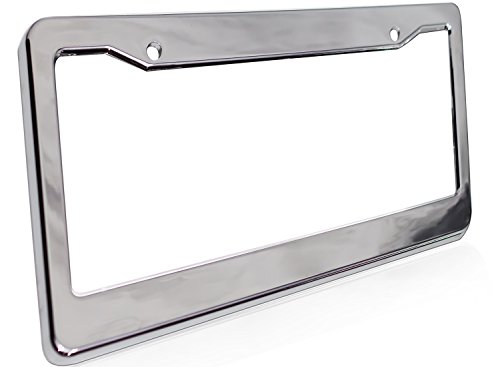 Oxgord Single Plastic License Plate Frame, Chrome