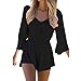 SUNNOW® Women's Sexy Long Sleeves V Neck Backless Short Romper Jumpsuit