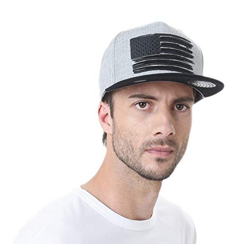 WITHMOONS Baseball Cap Star and Stripes American Flag Hat KR2305 (Grey, L)