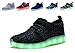 Denater Breathable LED Light Up Shoes With Remote Flashing Sneakers for Kids Boys Girls (28/11M US Little Kid, A-black)