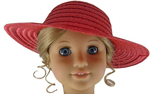 Red Straw Hat Fits American Girl Doll