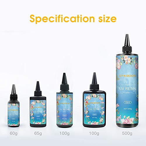 UV Resin Crystal Clear Hard Ultraviolet Curing Epoxy Resin DIY Jewelry Making Art for Pendants Earrings Necklaces Bracelets Nail Art Accessories(65g)