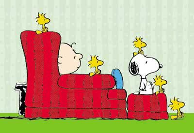 Peanuts - TV Show Poster (Charlie, Snoopy & Woodstock On Couch) (Size: 40'' x 27'') (By POSTER STOP ONLINE)